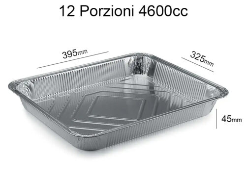 Vaschetta alluminio rettangolare 12P