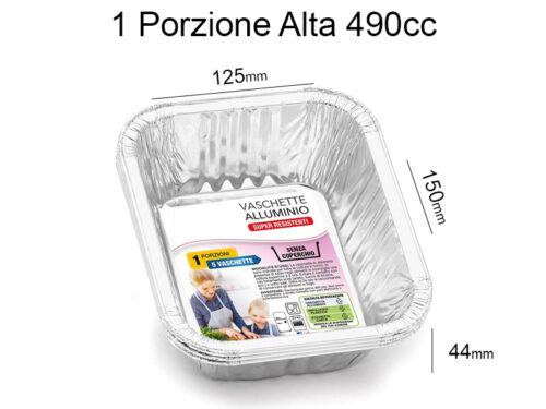 Vaschetta alluminio rettangolare 1PA