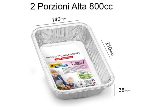 Vaschetta alluminio rettangolare 2PA