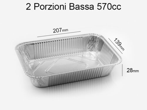 Vaschetta alluminio rettangolare 2PB
