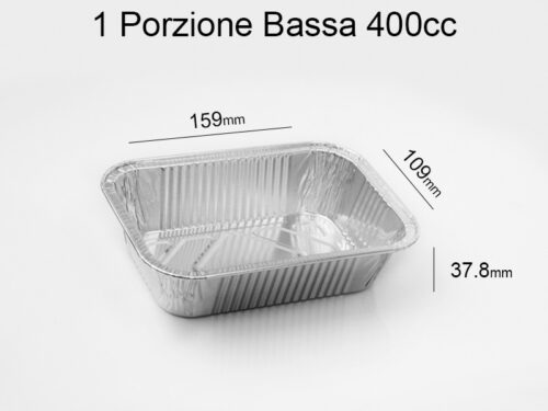 Vaschetta alluminio rettangolare 1PB